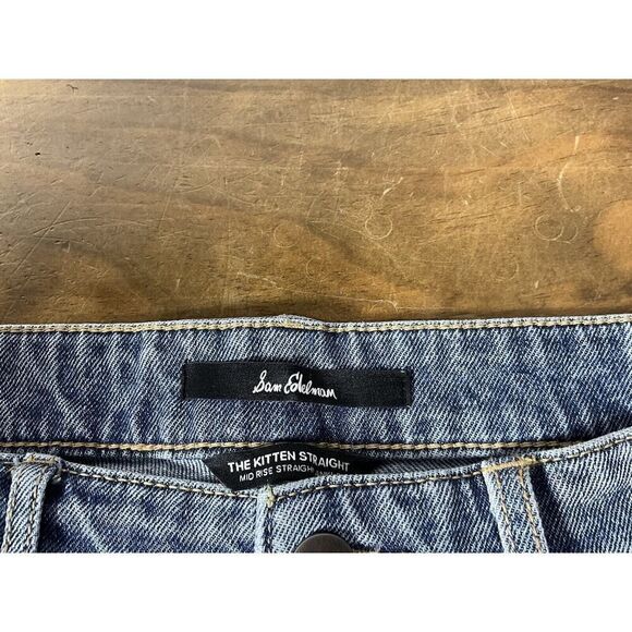 Sam Edelman Jeans The Kitten Straight Mid Rise Ankle Raw Hem Size 10/30 NWT - Picture 4 of 11